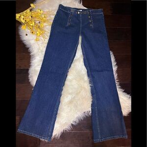 Whittall & Shon high waisted sailor style flare denim jeans sz medium